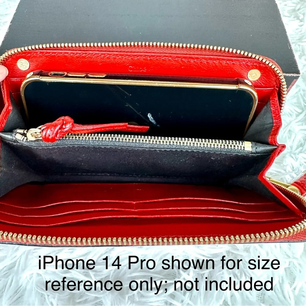 Chloe red leather custom paint crossbody wallet on chain - Picture 16 of 16